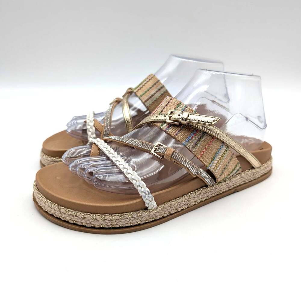 Steve Madden Jtickle Slide Sandals Open Toe Girls Natural Size US5M